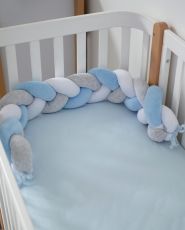 Бампер-коса Baby Veres White Blue Grey 120*15
